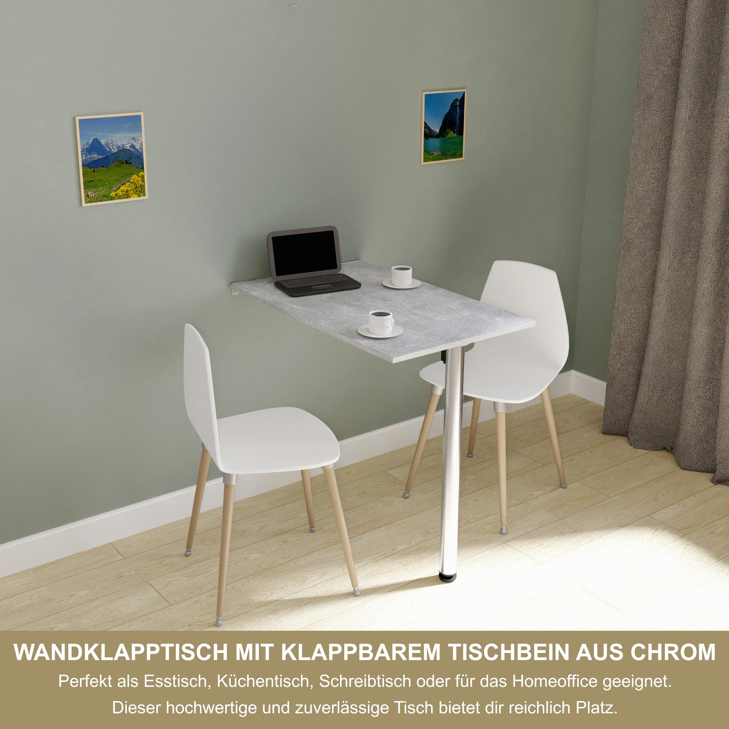KDR Produktgestaltung Klapptisch 80x50 Wandklapptisch Esstisch Küchentisch günstig online kaufen