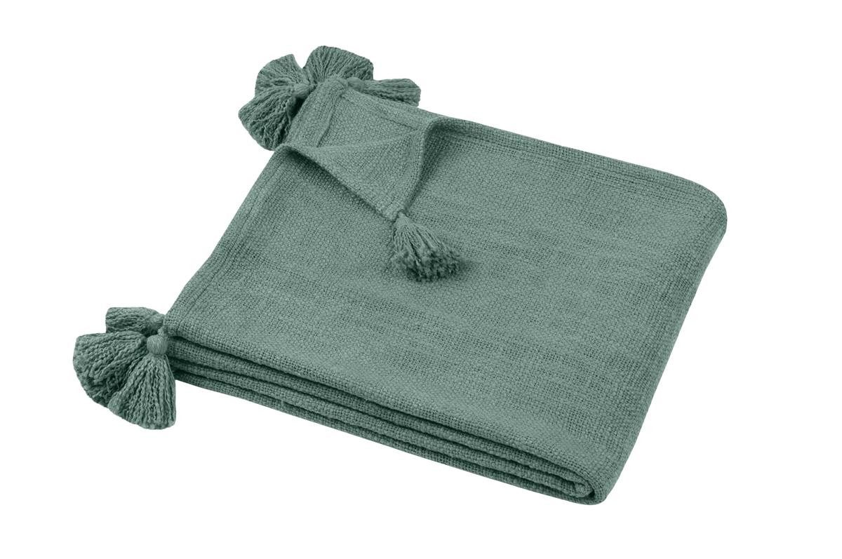 Wohndecke Decke aus Baumwolle SANCHEZ mit Fransen, 125 x 150 cm, STOF