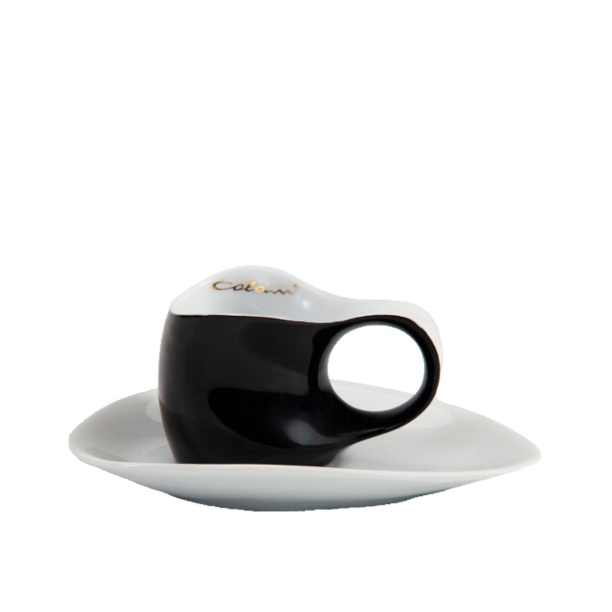 Luigi Colani Espressotasse Ab ovo Black & White, Porzellan, 4-tlg.