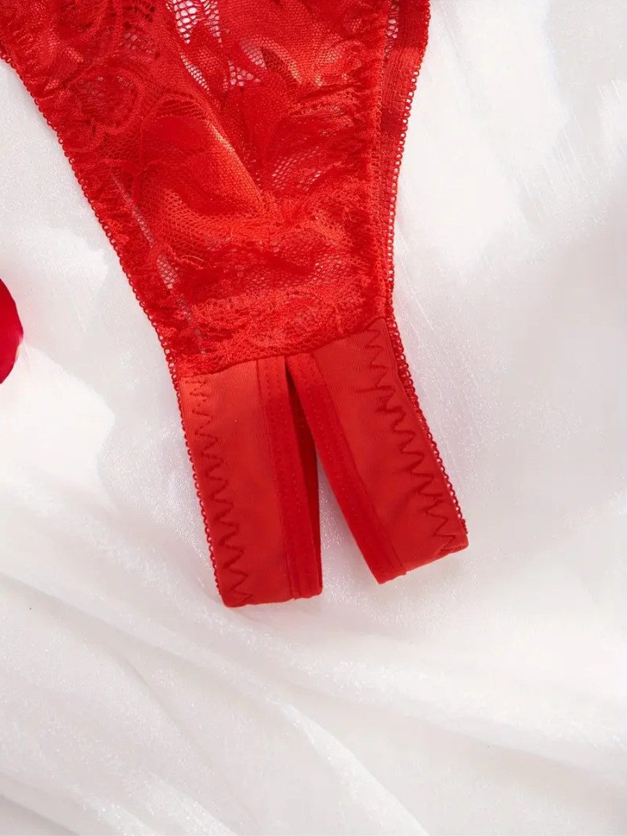 Elegant Love Set: Ouvert-BH Sexy Dessous-Set mit Spitze: BH mit offenem Schritt am Brust & Slip (Set, 2-tlg., mit Ouvert-Tanga) Stilvolle Reizwäsche für besondere Momente, elegante Damenwäsche