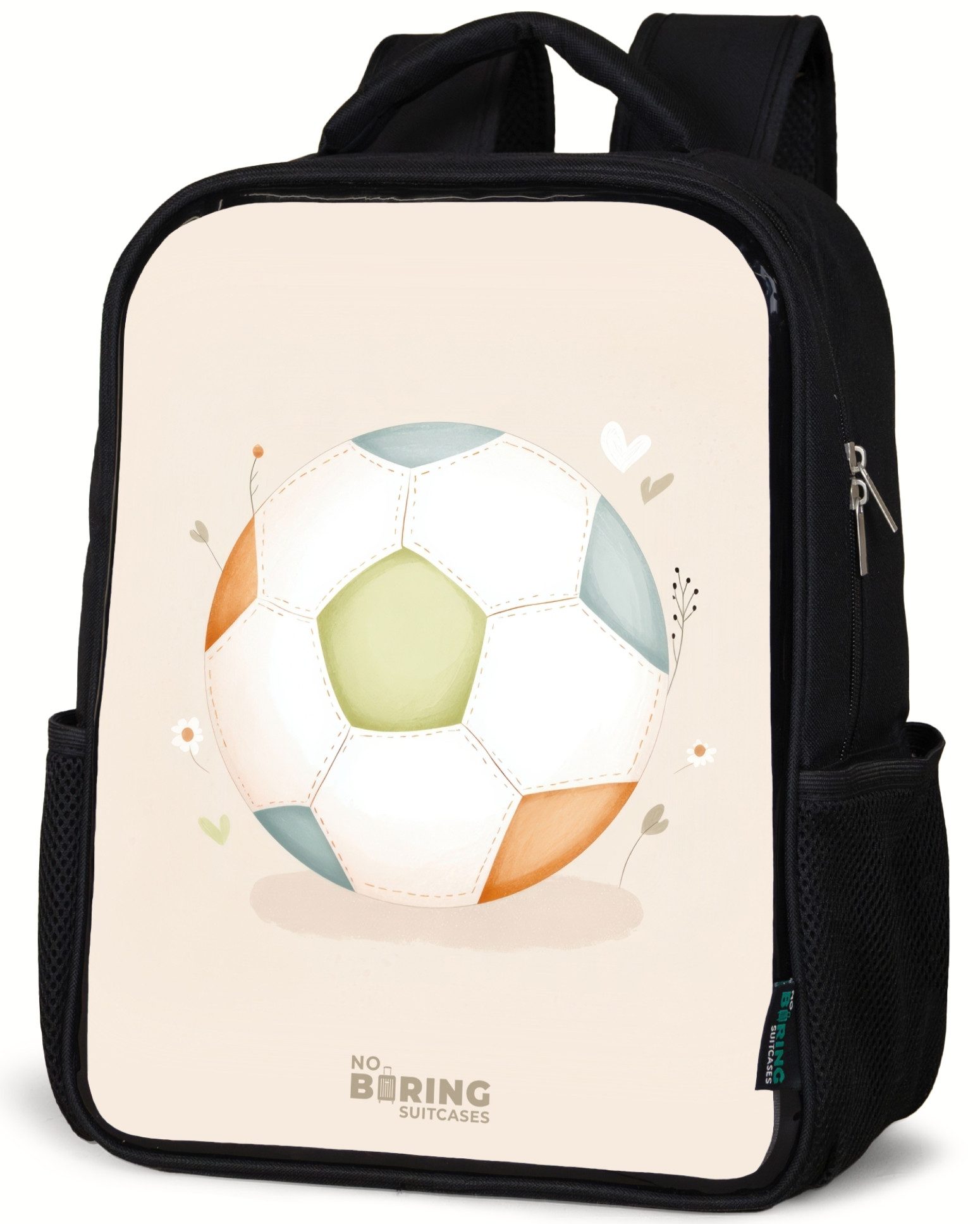 Rucksack Fußball in beigefarbenen Pastellfarben