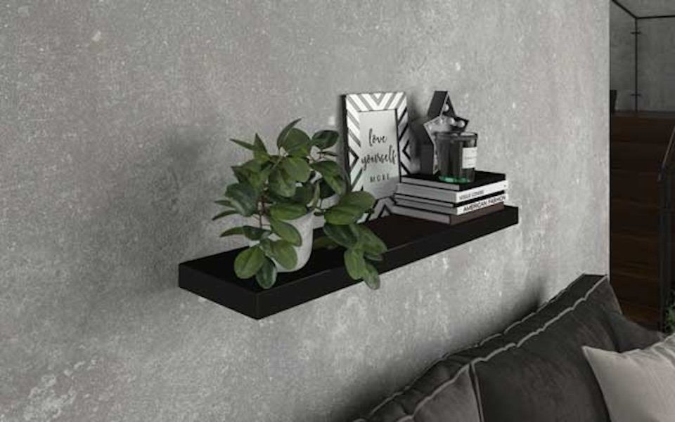 Feldmann-Wohnen Wandregal Andrea, 1-tlg., 80x26x5cm schwarz günstig online kaufen