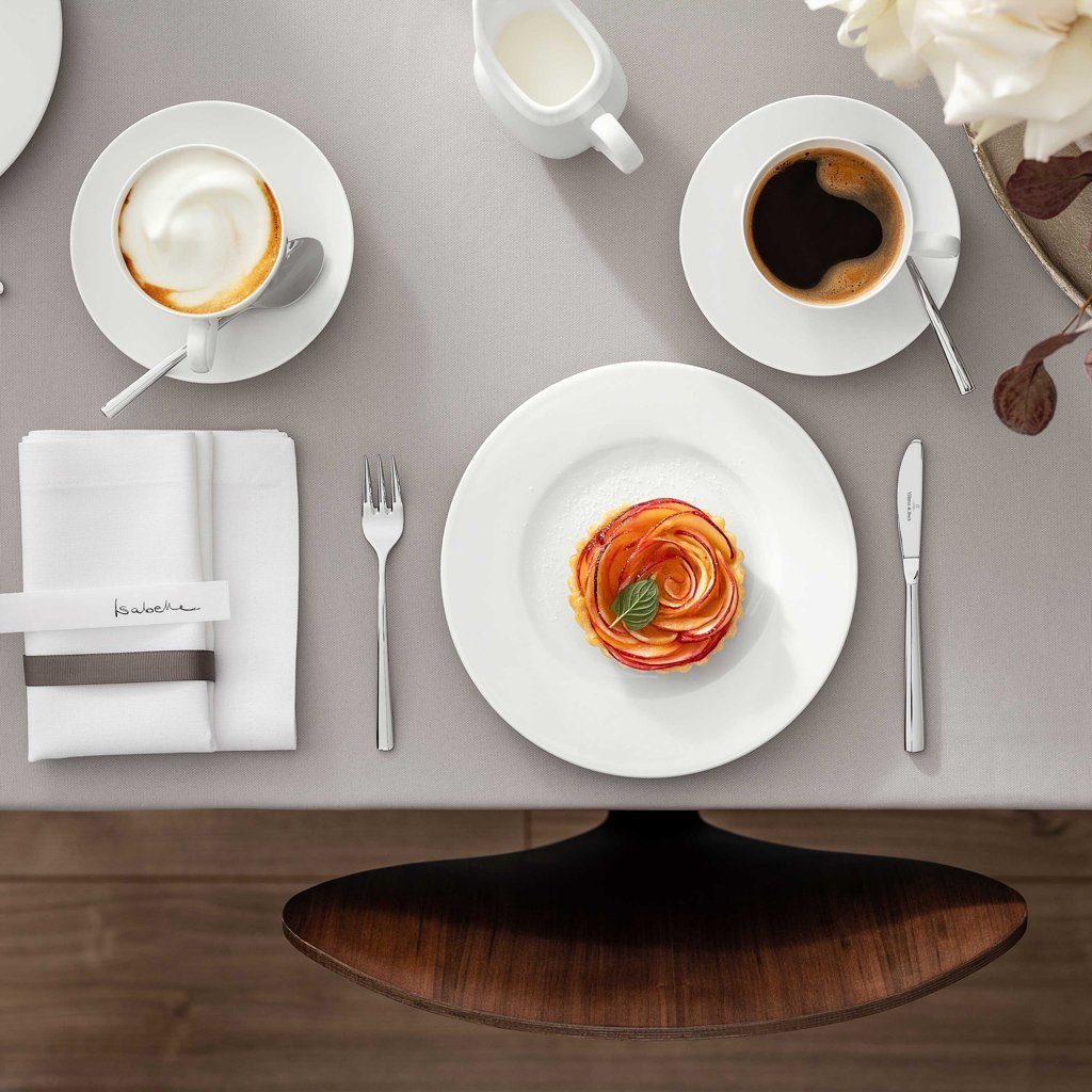 Villeroy & Boch Frühstücks-Geschirrset Royal Frühstücksteller, 6 Stück, 22cm ∅ (6-tlg), 6 Personen, Porzellan, Premium Bone Porcelain, mikrow.- & spülm.sicher, Made in Germany