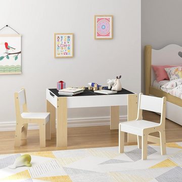 EUGAD Kindersitzgruppe, (Set, 3-tlg., Kindertisch mit 2 Stühlen), mit 4 Stauraum