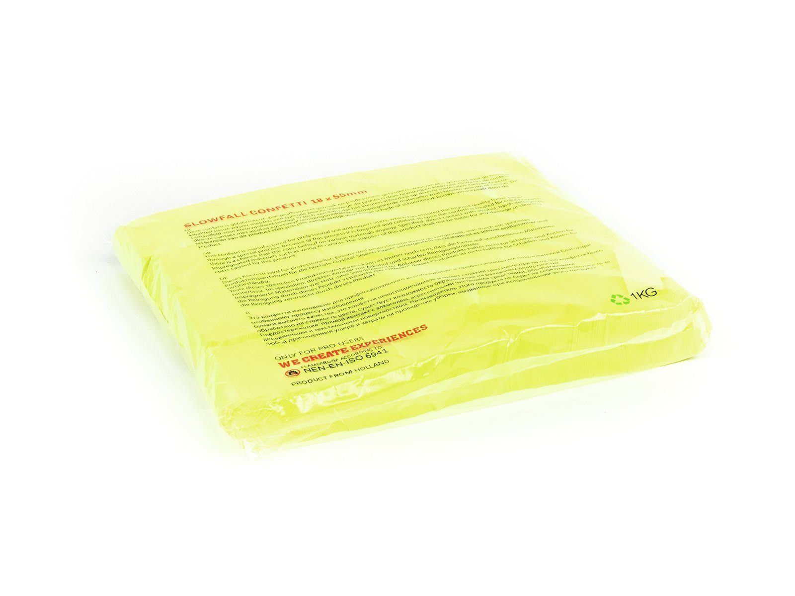 TCM Fx Konfetti Slowfall Konfetti rechteckig 55x18mm, neon, UV-aktiv, 1kg, verschiedene Farben erhältlich gelb