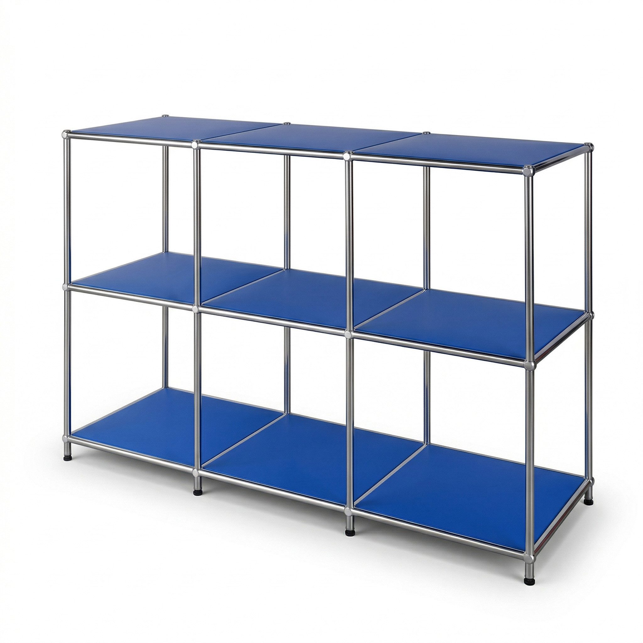 Floordirekt Sideboard Metall Concept Epure MK-018, Standregal Lowboard (Standregal Lowboard), verchromtes Metallgestell, 3 Ablagen, B116×T40×H82 cm