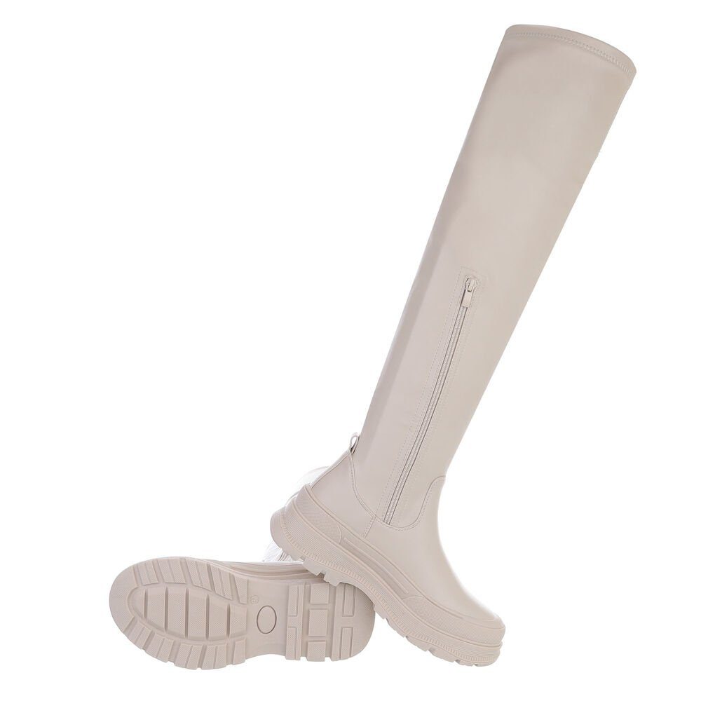 Ital-Design Damen Party & Clubwear Plateaustiefel Blockabsatz Overknees in günstig online kaufen