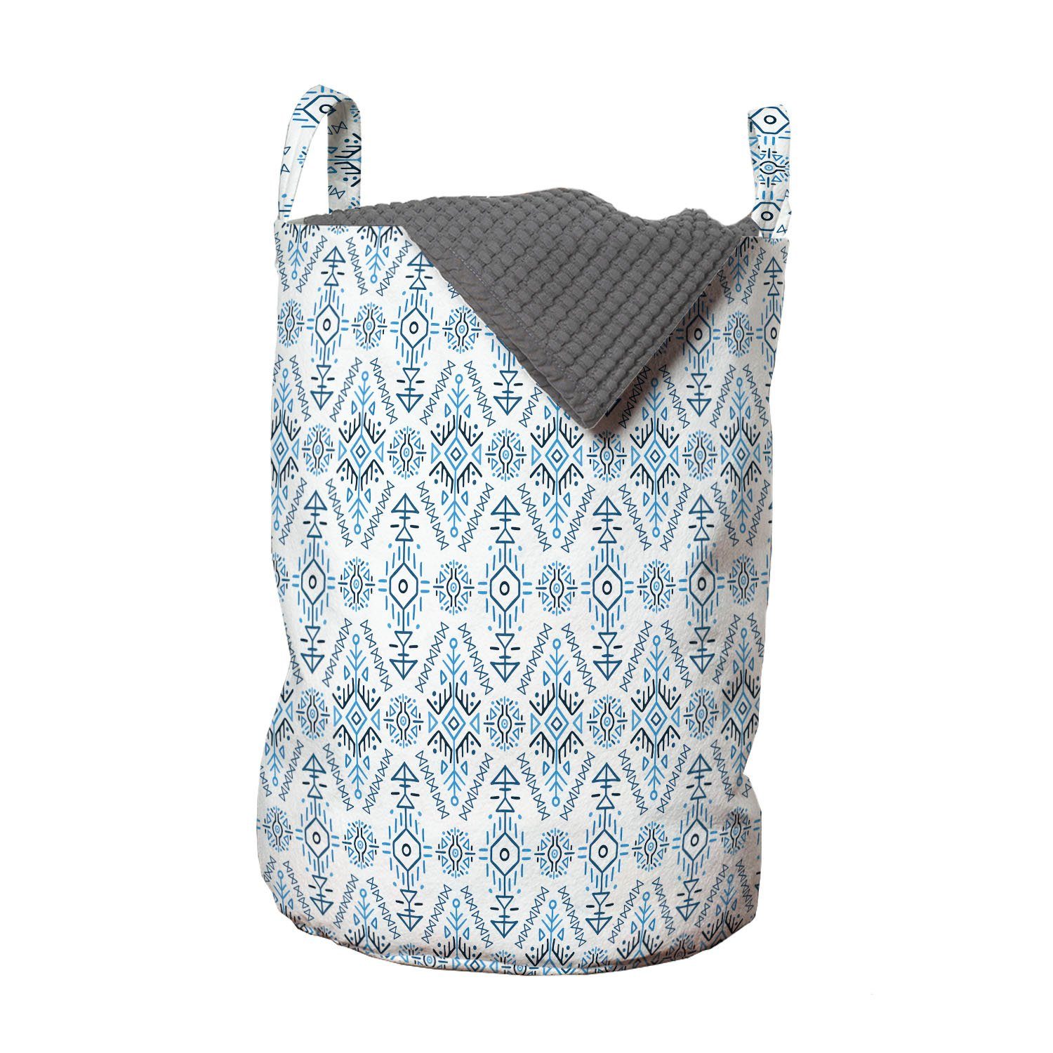 Abakuhaus Wäschesäckchen Wäschekorb mit Griffen Kordelzugverschluss für Waschsalons, Pfeil Triangular Hexagonal Motive