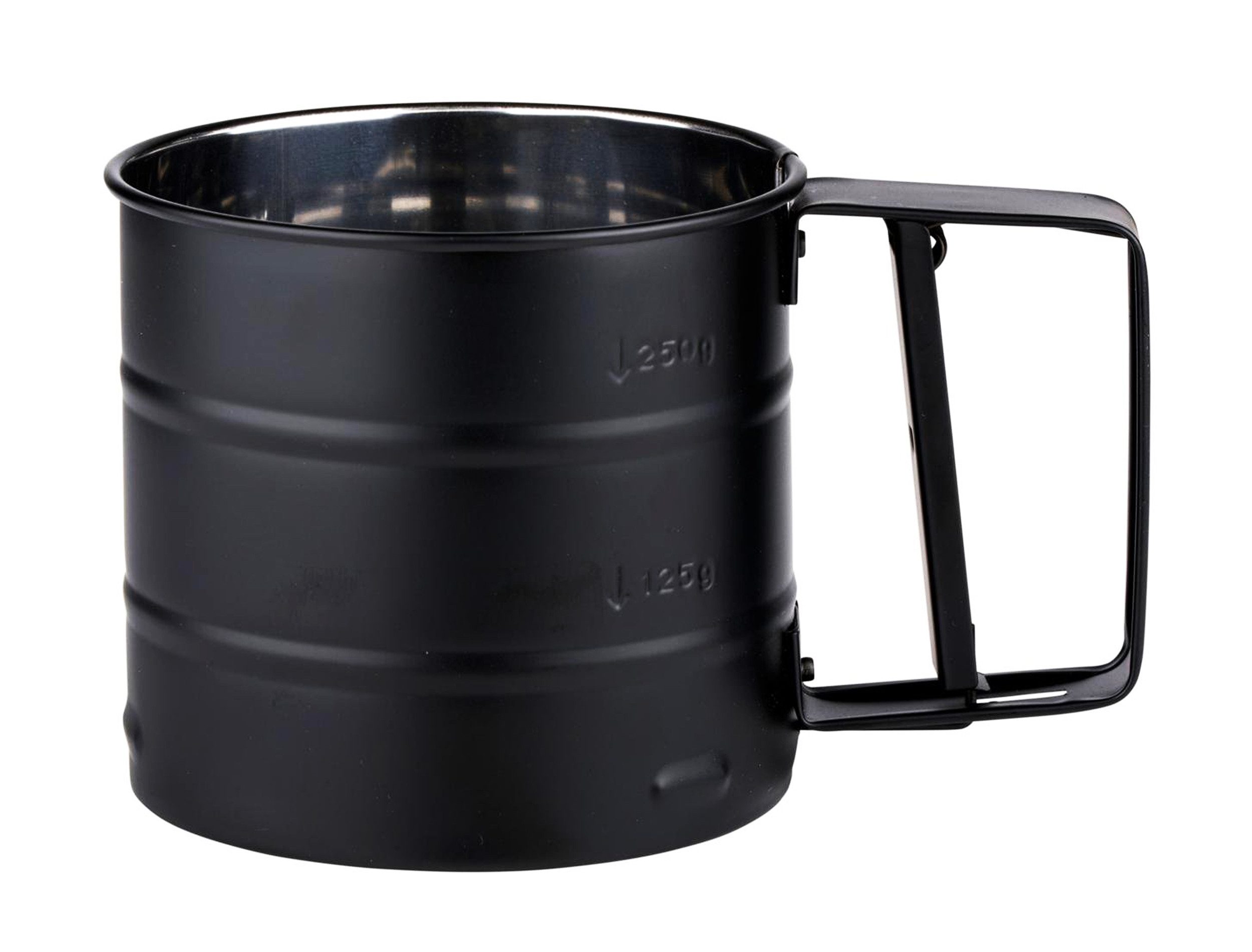 *Alpina* Küchensieb MEHLSIEB Einhand Ø10cm Edelstahl Schwarz Puderzuckerstreuer 56, Puderzuckersieb Mehl Puderzucker Sieb