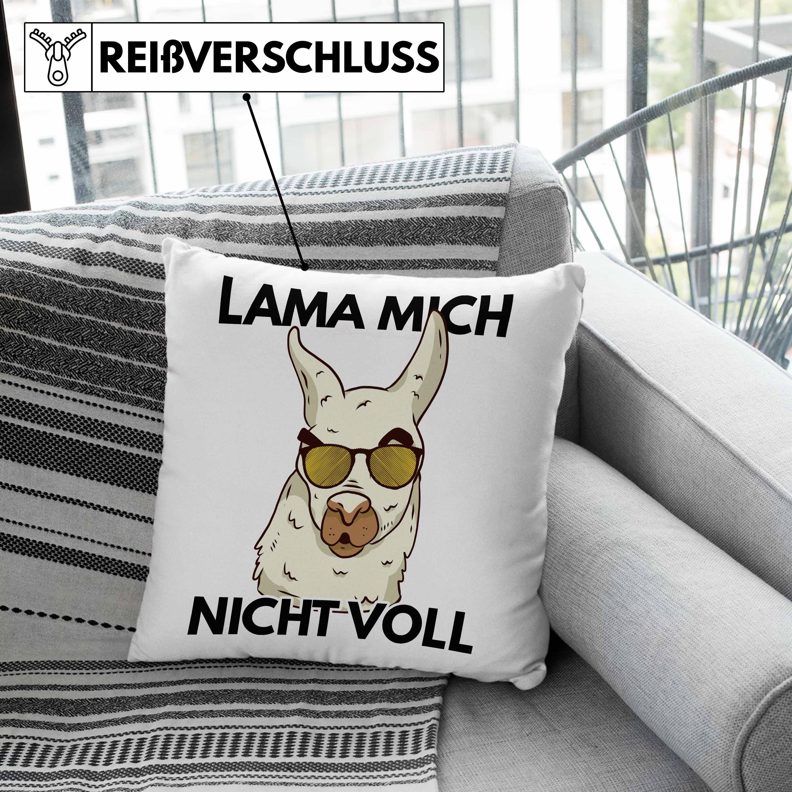 mit Dekokissen Mich Alpaka Frauen Dekokissen Nicht Geschenk Geschenkidee Voll Kissen Trendation Grau Llama Lama-Liebhaber Trendation 40x40 - Füllung