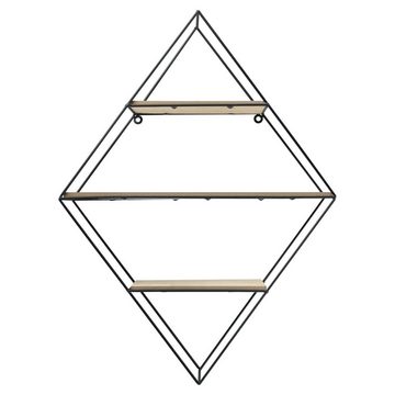 en.casa Wandregal, »Borus« Deko Regal mit 3 Ablagefächern Diamantförmig Metall