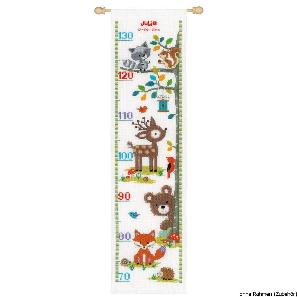 Vervaco Kreativset Vervaco Stickpackung Zählmuster Messlatte "Tiere des Waldes", (embroidery kit by Marussia)