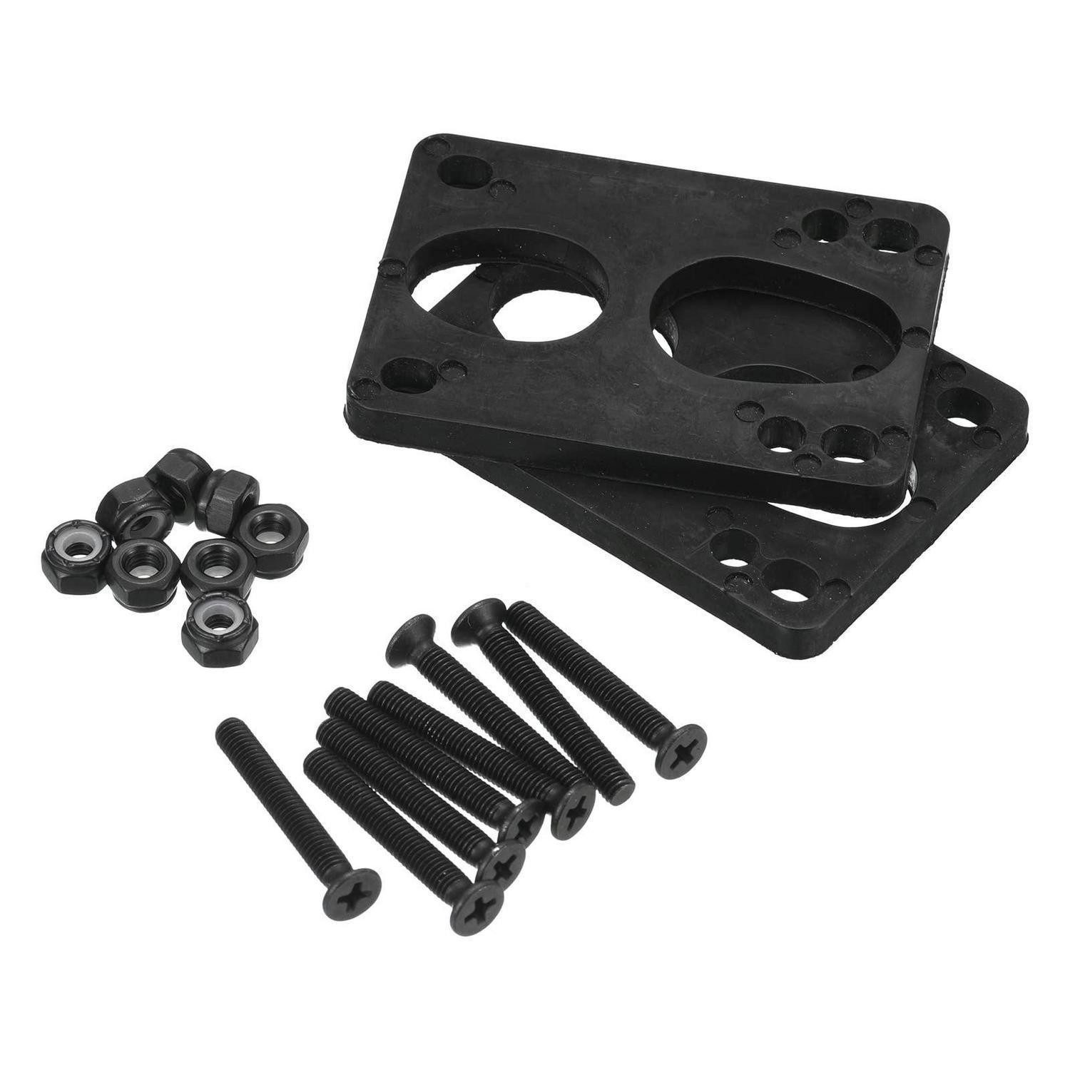 LuxusKollektion Longboard Skateboard Steigrohr Pad Set Schwarz 6mm (1-St)