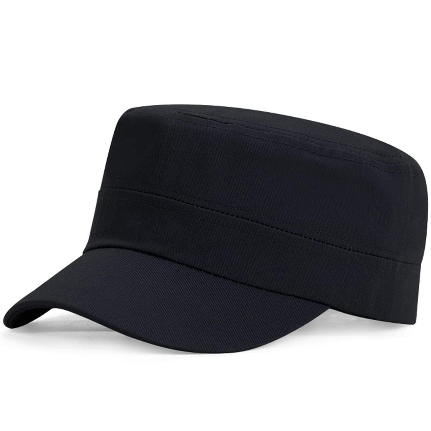 Schirmmütze Army Cap Herren Baumwolle Cadet Sport Wandern Einheitsgröße Schwarz