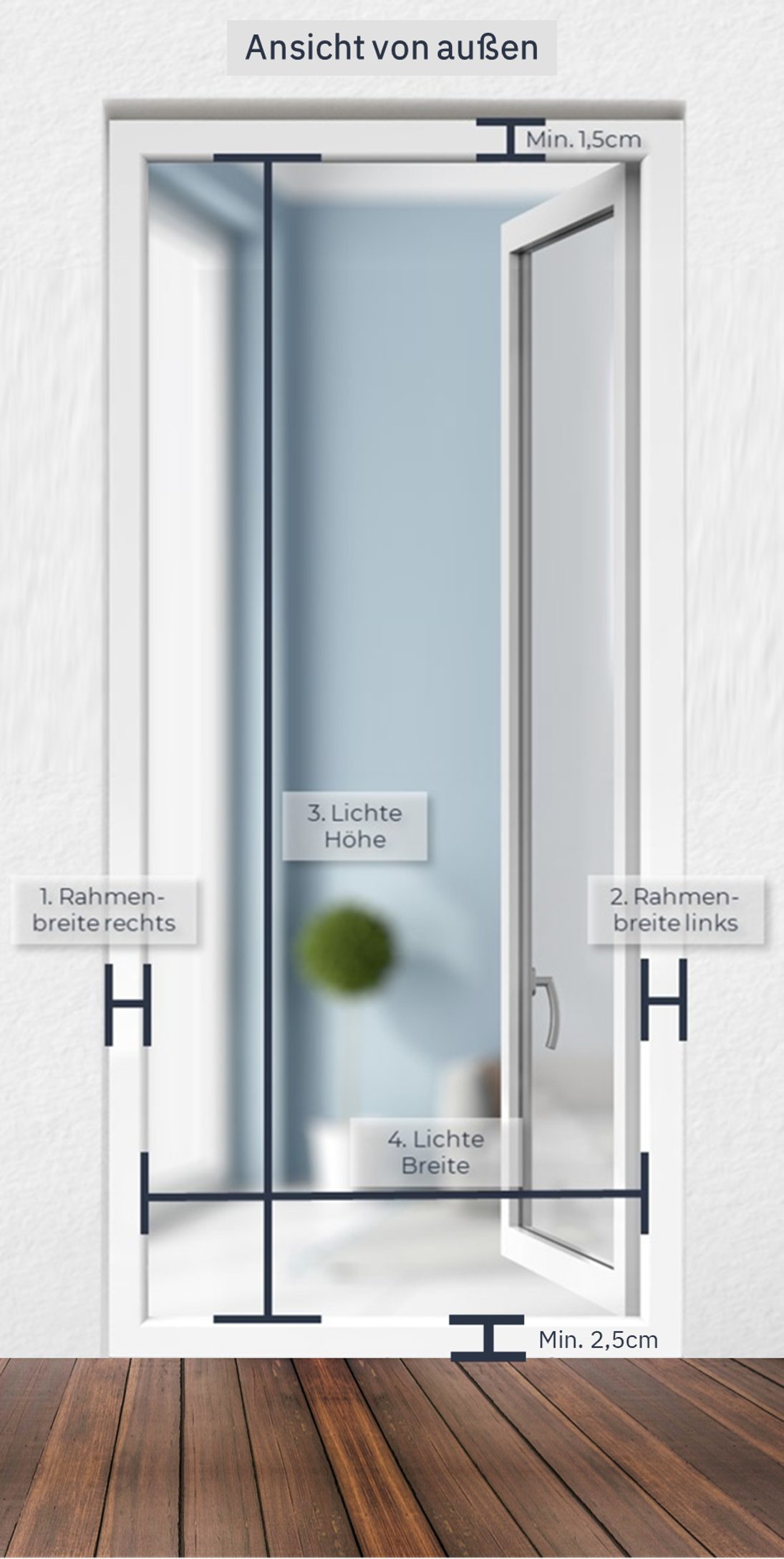 Aluminiumprofile CLIP`N`SHADE Aussenrollo CLIP`N`SHADE, Rollo Klemmmontage, Balkontüren, Fenster, am hochwertige Außen Grau für