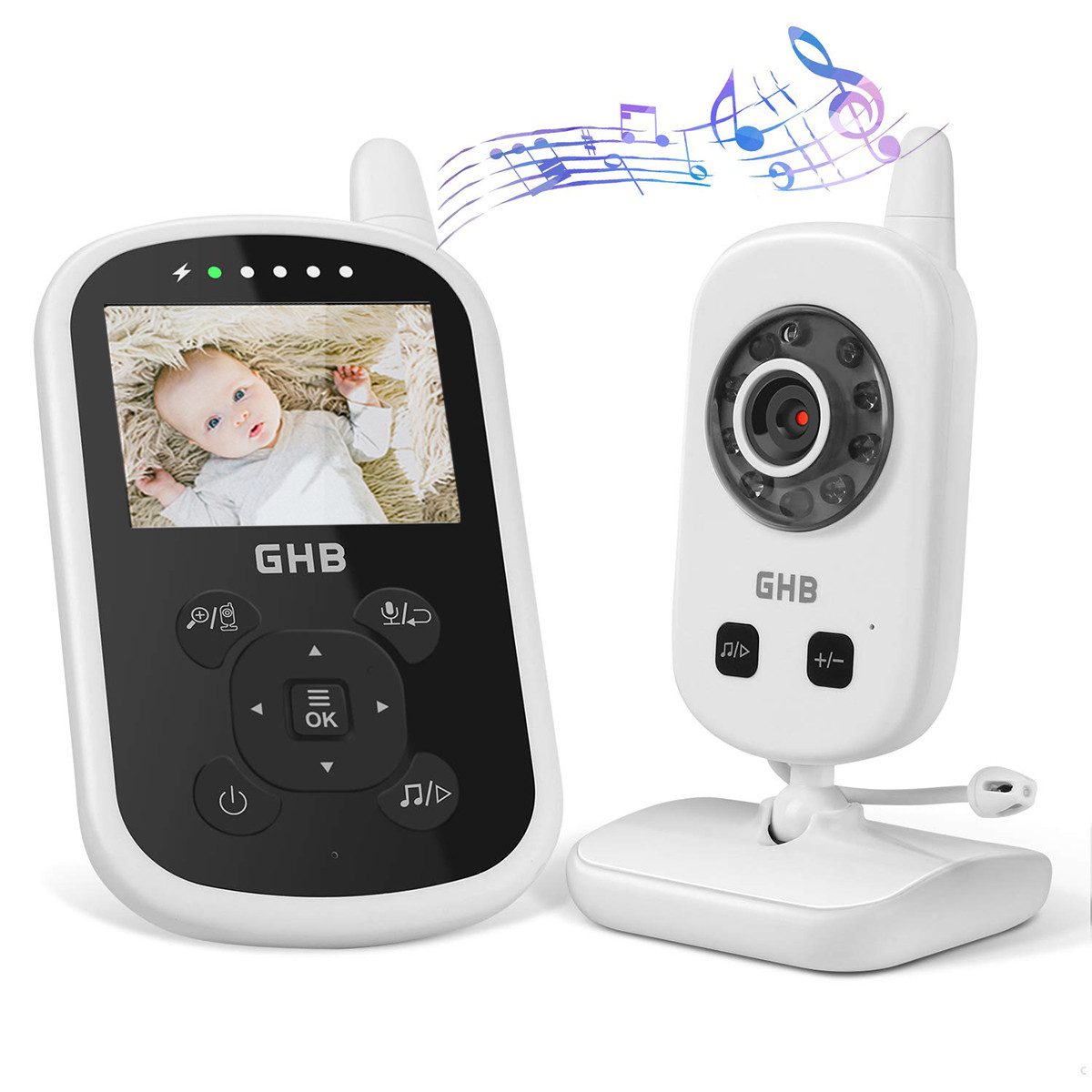 Video-Babyphone Video-Babyphone,mit Kamera,2.4"LCD,Nachtsicht,Zwei-Wege-Audio,Wireless