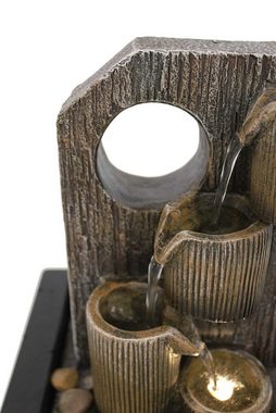 Kiom Zimmerbrunnen Tischbrunnen FoCoppe antik braun Led 26 cm, 20.5 cm Breite
