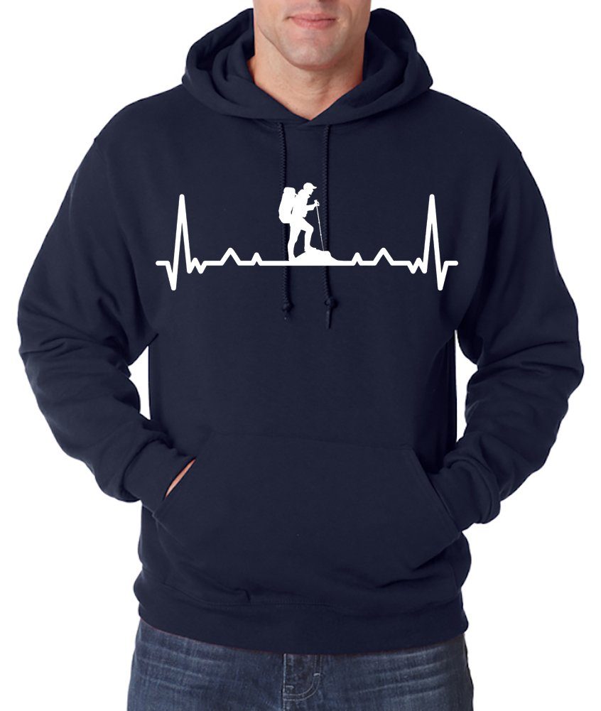 Youth Designz Kapuzenpullover Heartbeat Wandern Herren Hoodie Pullover mit Trendigem Wander Frontdruck