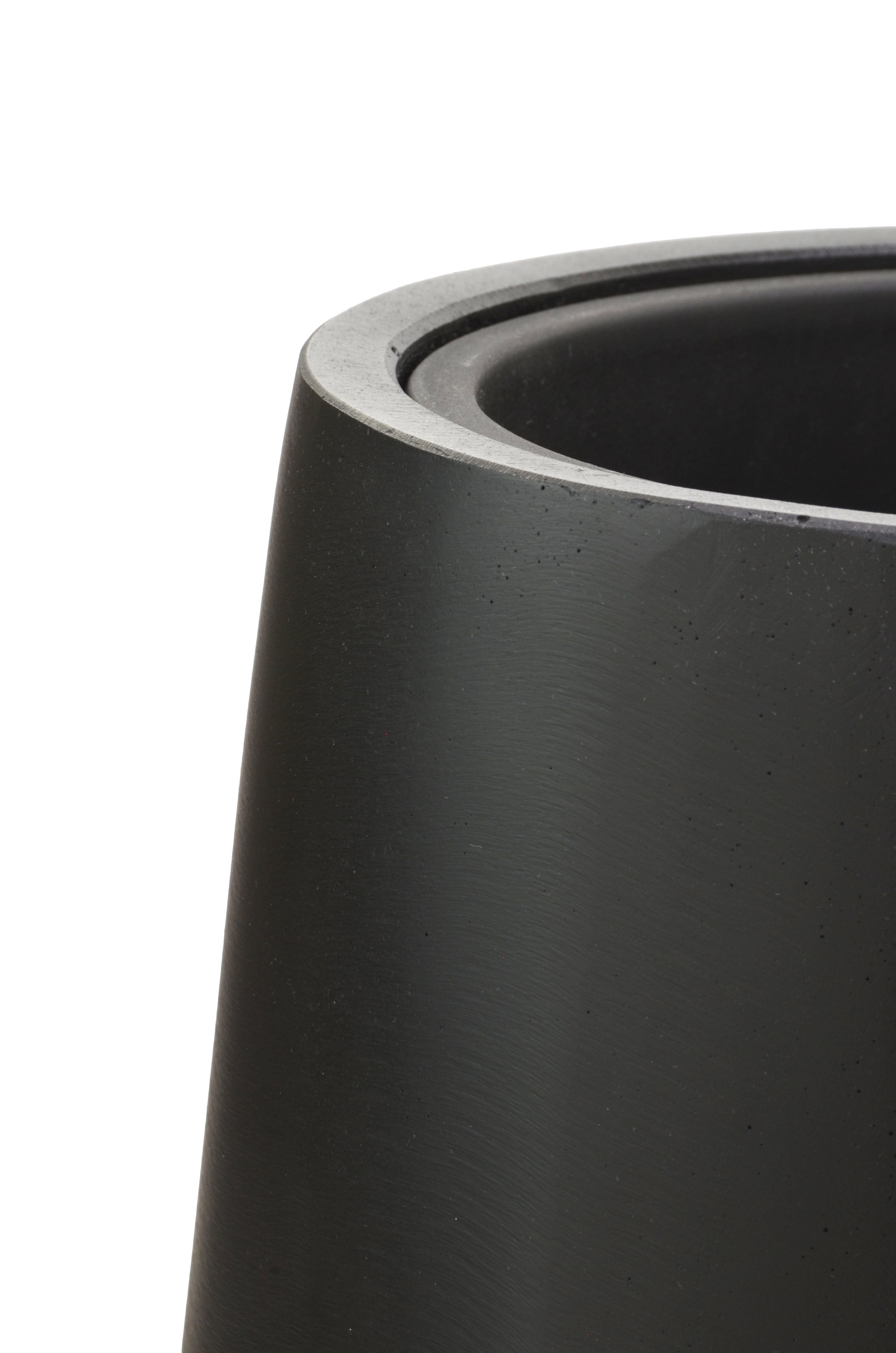 Flingora Bodenvase Nelson, mit Einsatz - Fiberglas - Indoor & Outdoor - Samtschwarz - Höhe 75 cm