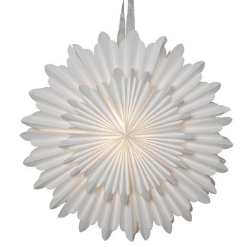 MARELIDA LED Stern Papierstern Crystal Weihnachtsstern Faltstern D: 50cm Dekostern weiß