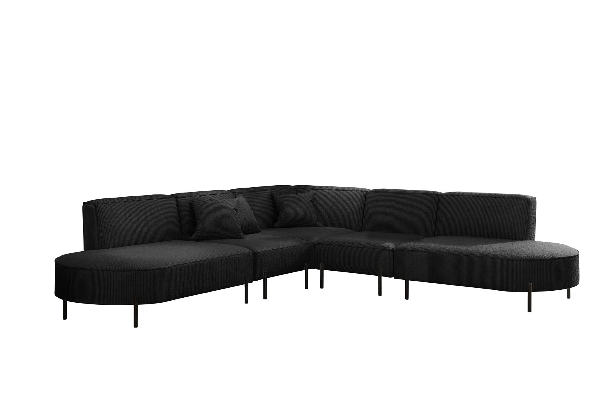 Fun Möbel Ecksofa Sofa VALENCIA Seite universal in Stoff, Rundumbezug günstig online kaufen