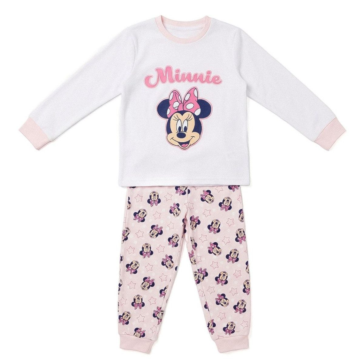 Disney Minnie Mouse Pyjama Kinder Zweiteiler lang für Schlafen Freizeit Übernachtungen (Packung)