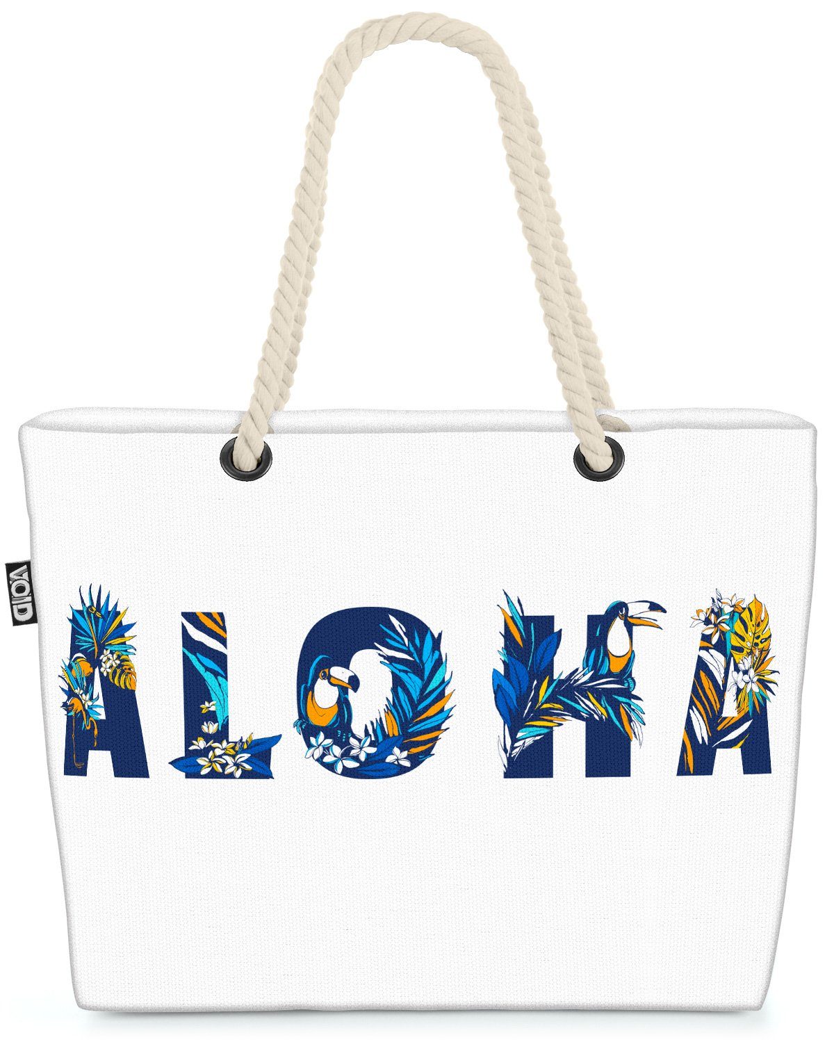 VOID Strandtasche (1-tlg), Aloha Hawaii Karibik Schriftzug Aloha Hawaii Karibik Schriftzug Tropi