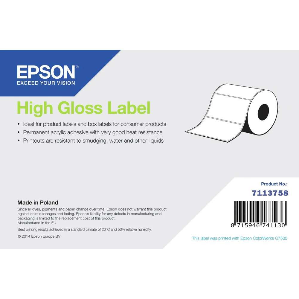 Epson Epson High Gloss Label Selbstklebendes Druckeretikett Etikettendrucker