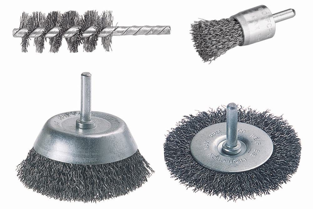 Drahtbürste Wolfcraft Drahtbürsten-Set 6 mm 4-teilig