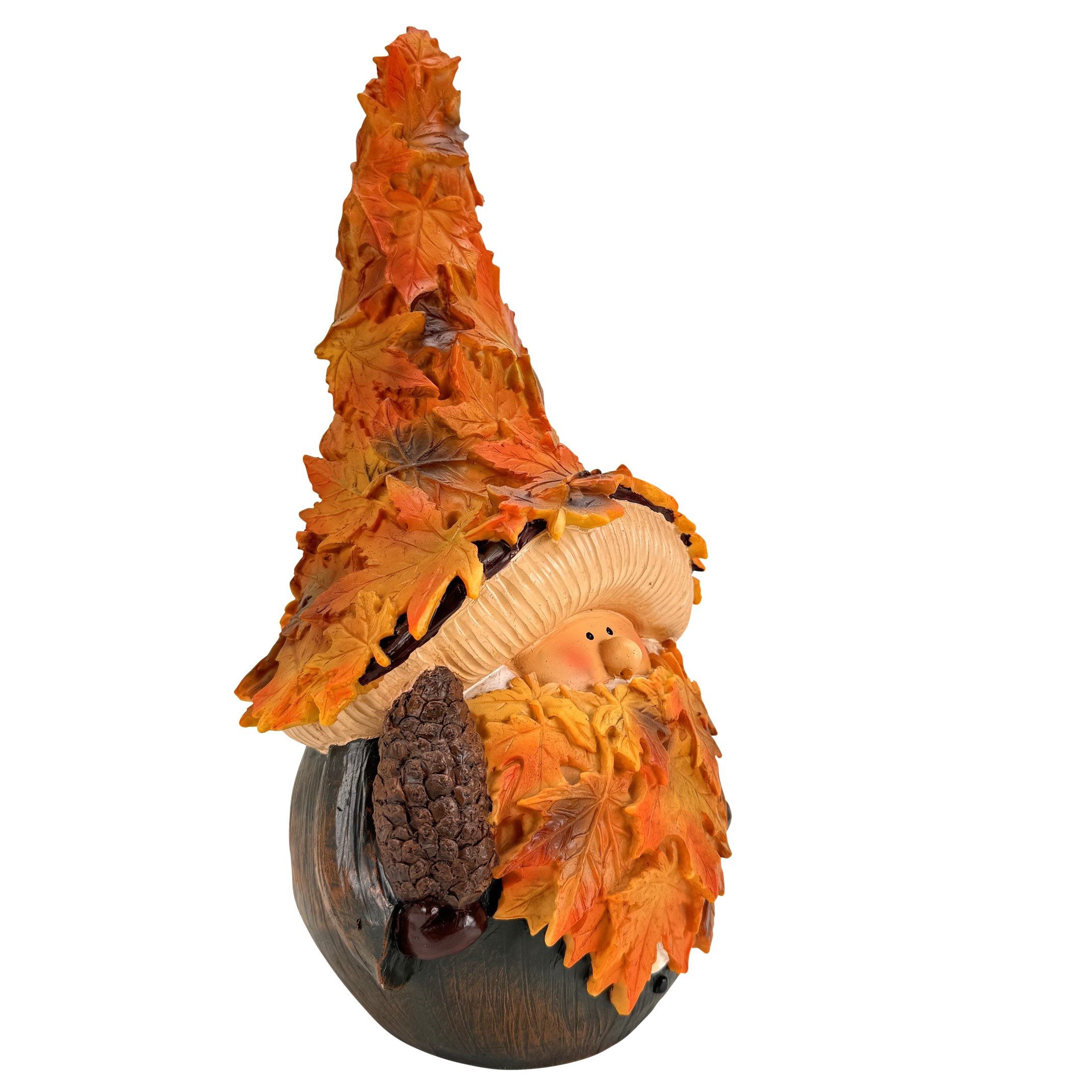 Online-Fuchs Gartenfigur für draußen - Zwerg, Wichtel, Gnom, bis 34 cm groß - Herbstdekoration, (Gartendeko, sorgen für eine warme Herbstatmosphäre), aus hochwertigem Kunstharz (Polyresin) gefertigt - wetterfest