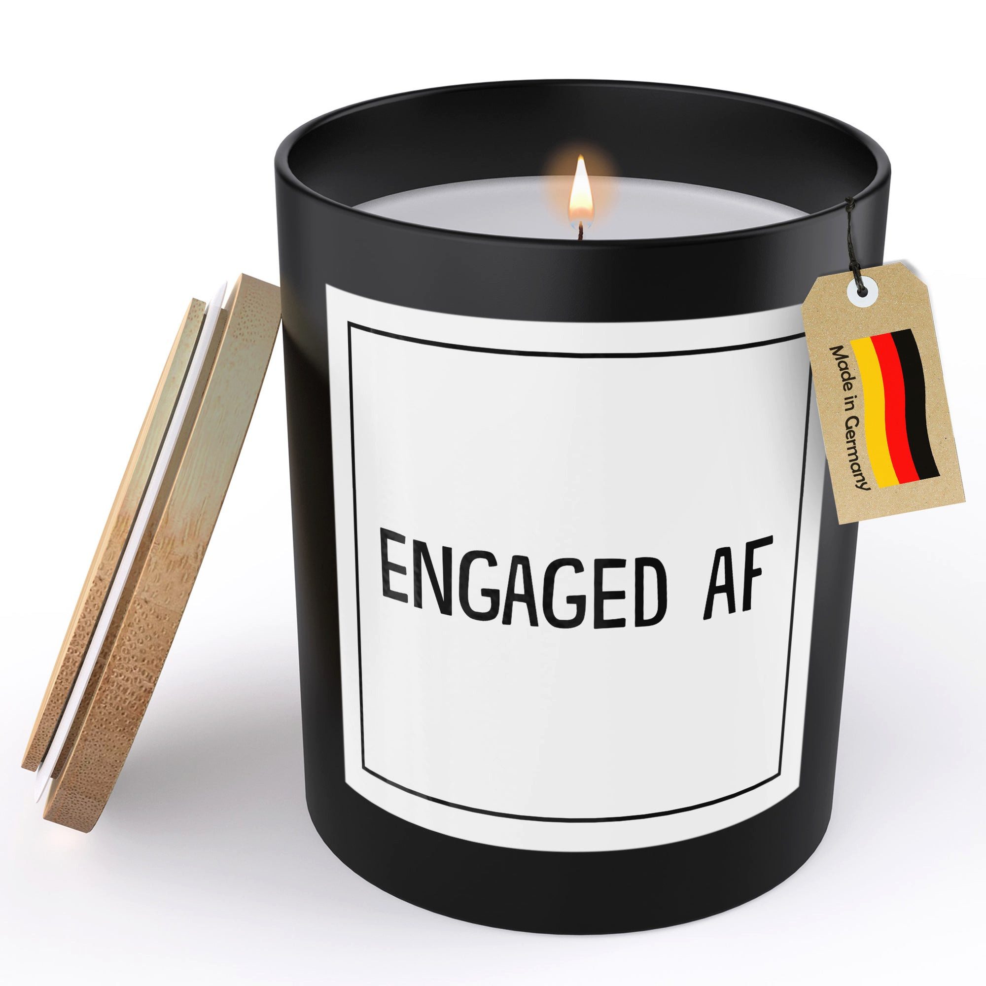 22Feels Duftkerze HANDGEMACHT Zitrus Frauen Verlobungsgeschenk Deko Glas, MADE IN GERMANY, Europäisches Sojawachs, Bambusdeckel und Glas, Vegan