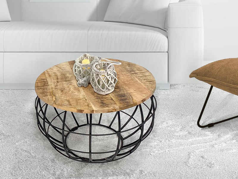 Casamia Couchtisch Couchtisch ø 55 cm Wohnzimmer-Tisch rund Beistelltisch nachhaltig Lond