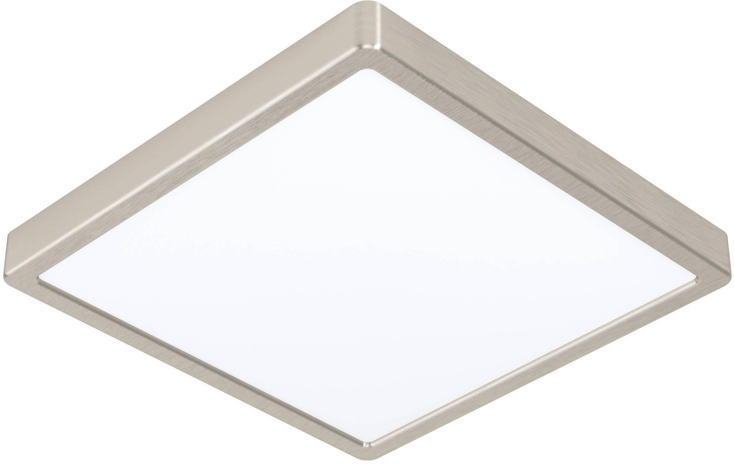 EGLO Aufbauleuchte Fueva 5 Deckenleuchte, Flurlampe, Wohnzimmerlampe, Nickel-Matt, Lampe, LED fest integriert, Warmweiß, L x B 28,5 cm, Aufbauleuchte, Deckenlampe, LED Aufbaulampe, Lampe