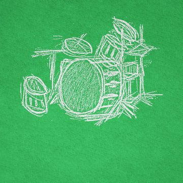 Shirtracer T-Shirt Schlagzeug - Kreidezeichnung (1-tlg) Music