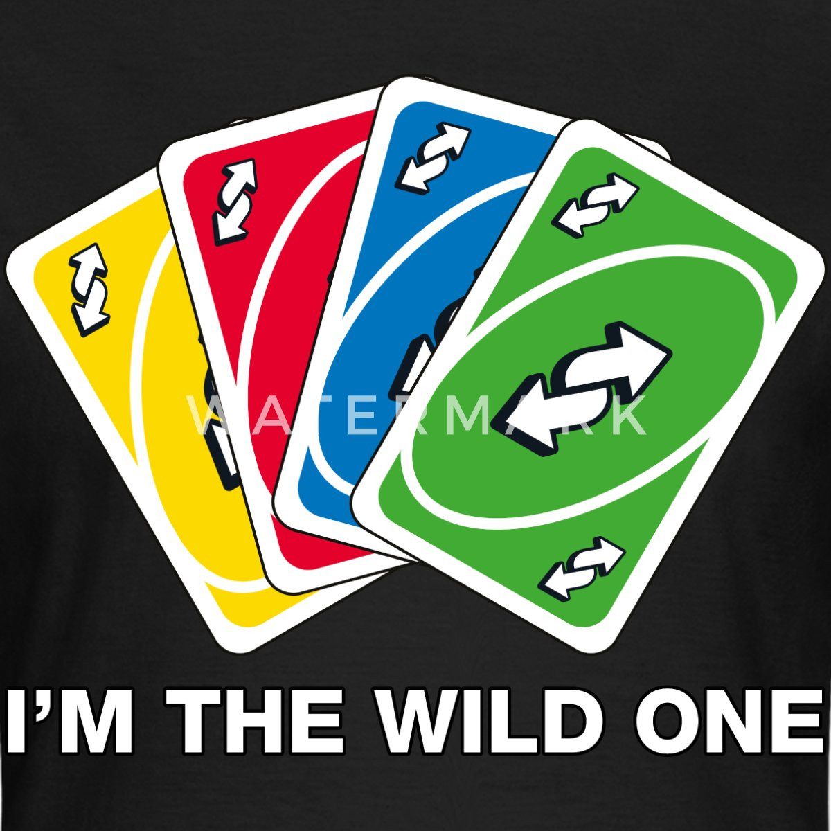 Spreadshirt T-Shirt UNO I'm The Wild One Meme Richtungswechsel-Karte Geschenk Frauen T-Shi (1-tlg) Slim Fit, fällt klein aus