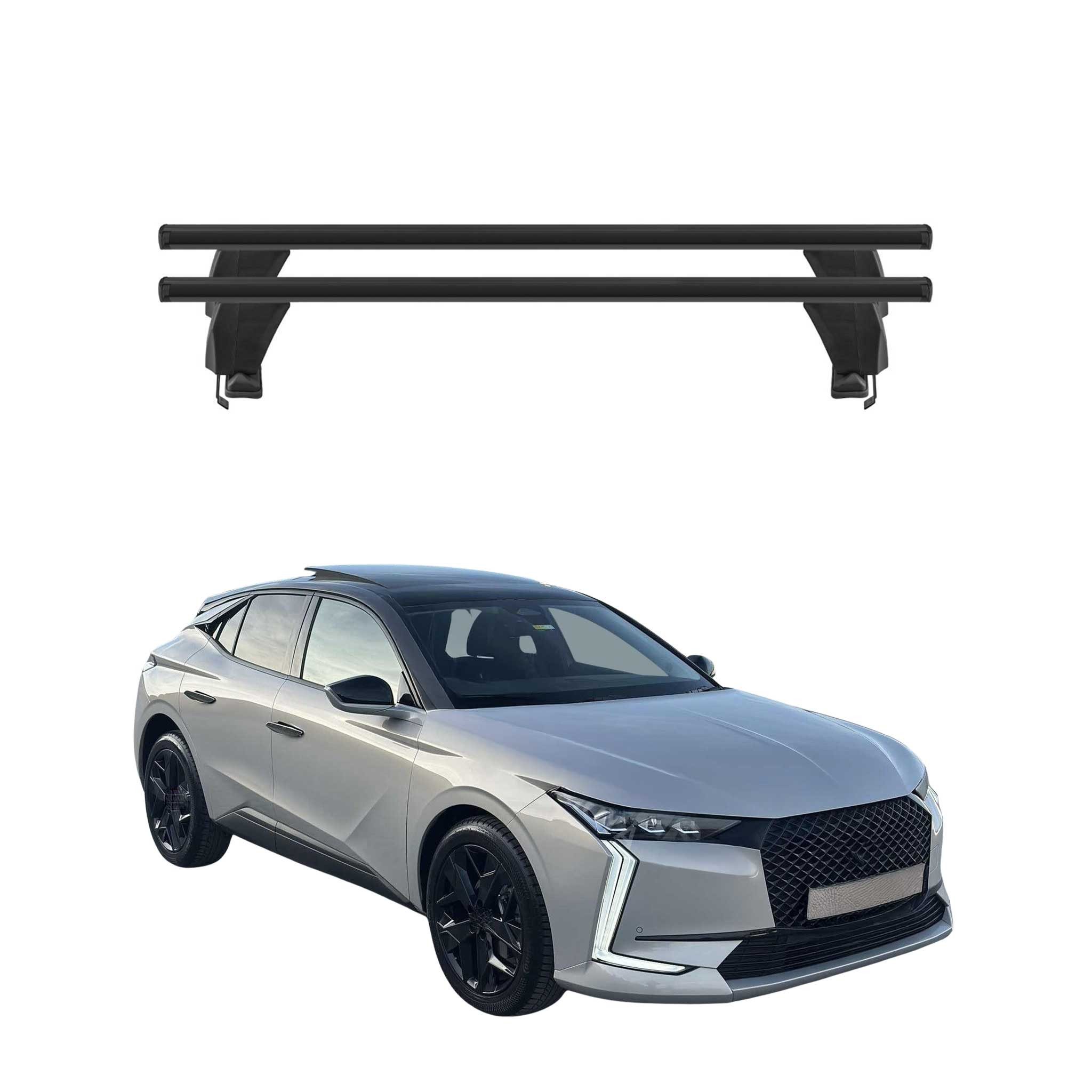 OMAC Dachträger Dachträger für DS DS4 II 2021-2025 Alu Schwarz 2tlg (2-St), Wasserbeständig,Abnehmbar,Multifunktional,Leichtgewichtig