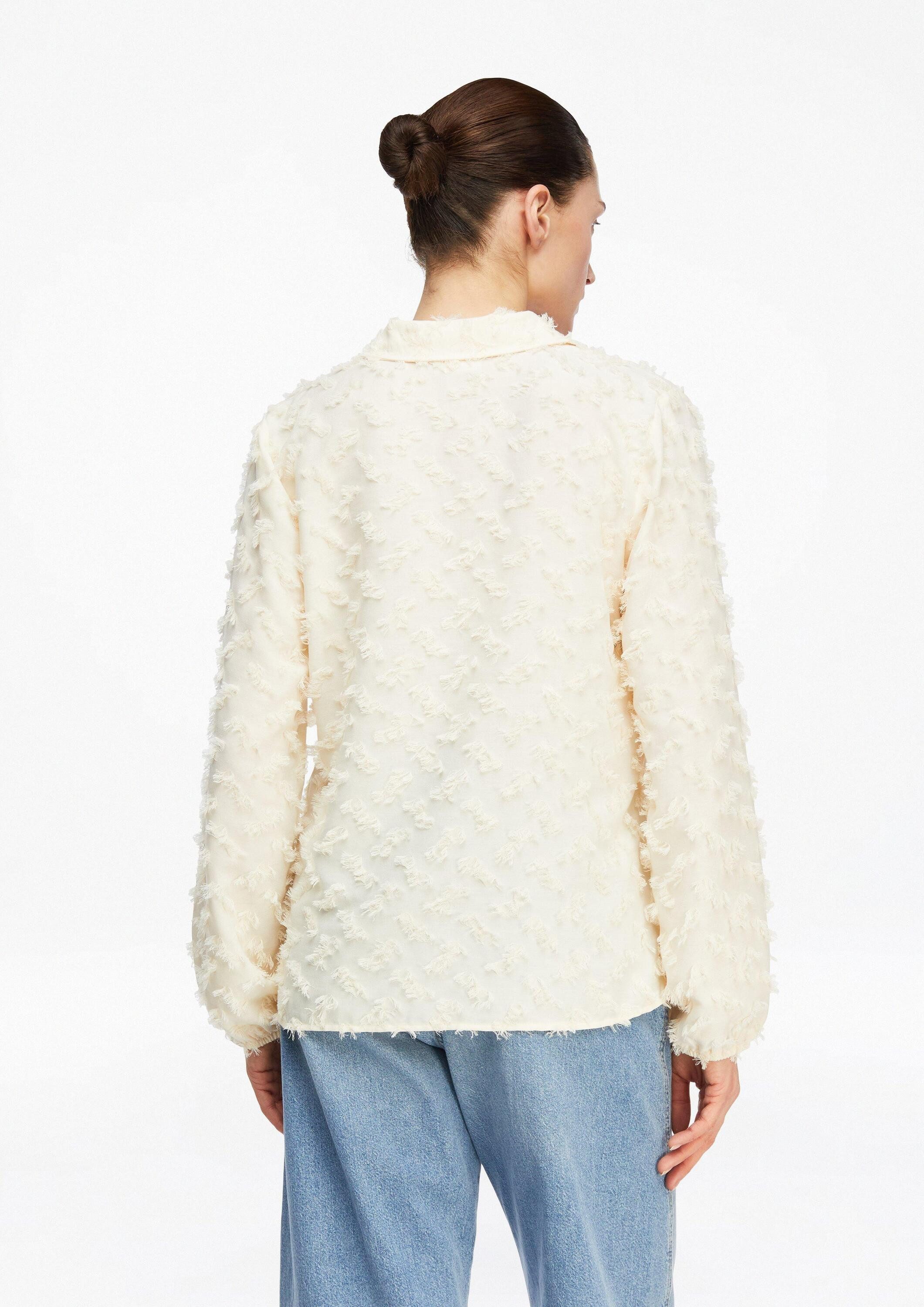 comma Langarmbluse Bluse Jacquard-Bluse mit 3-D-Struktur