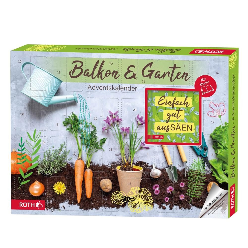 Roth Adventskalender Balkon & Garten-Adventskalender, 24 Samentütchen mit Aussaat-Tipps