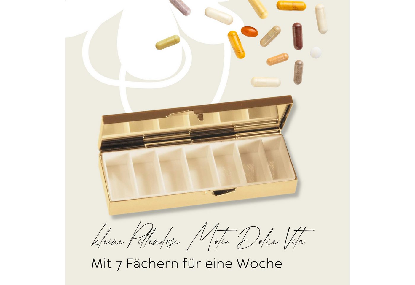 Thumbnail - MediMuc Pillendose für 7 Tage von Fridolin - mit Spiegel - Modellauswahl, Tablettendose, Pillendose, Tabletten Organizer...