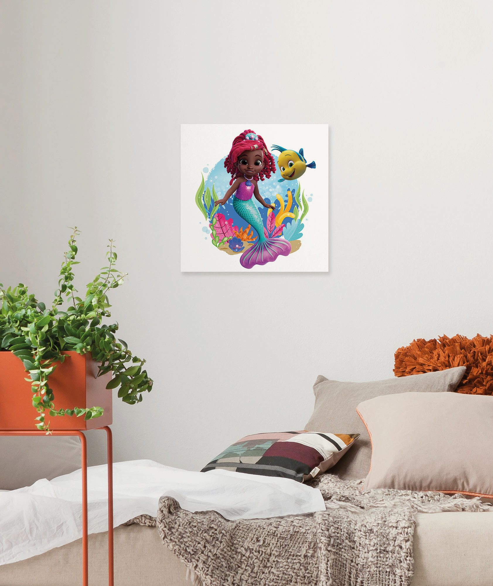 Komar Leinwandbild Disney Ariel Baby Mermaid, Disney (1 St), 40 x 40 cm (Breite x Höhe) - Kinderzimmer, Dekoration