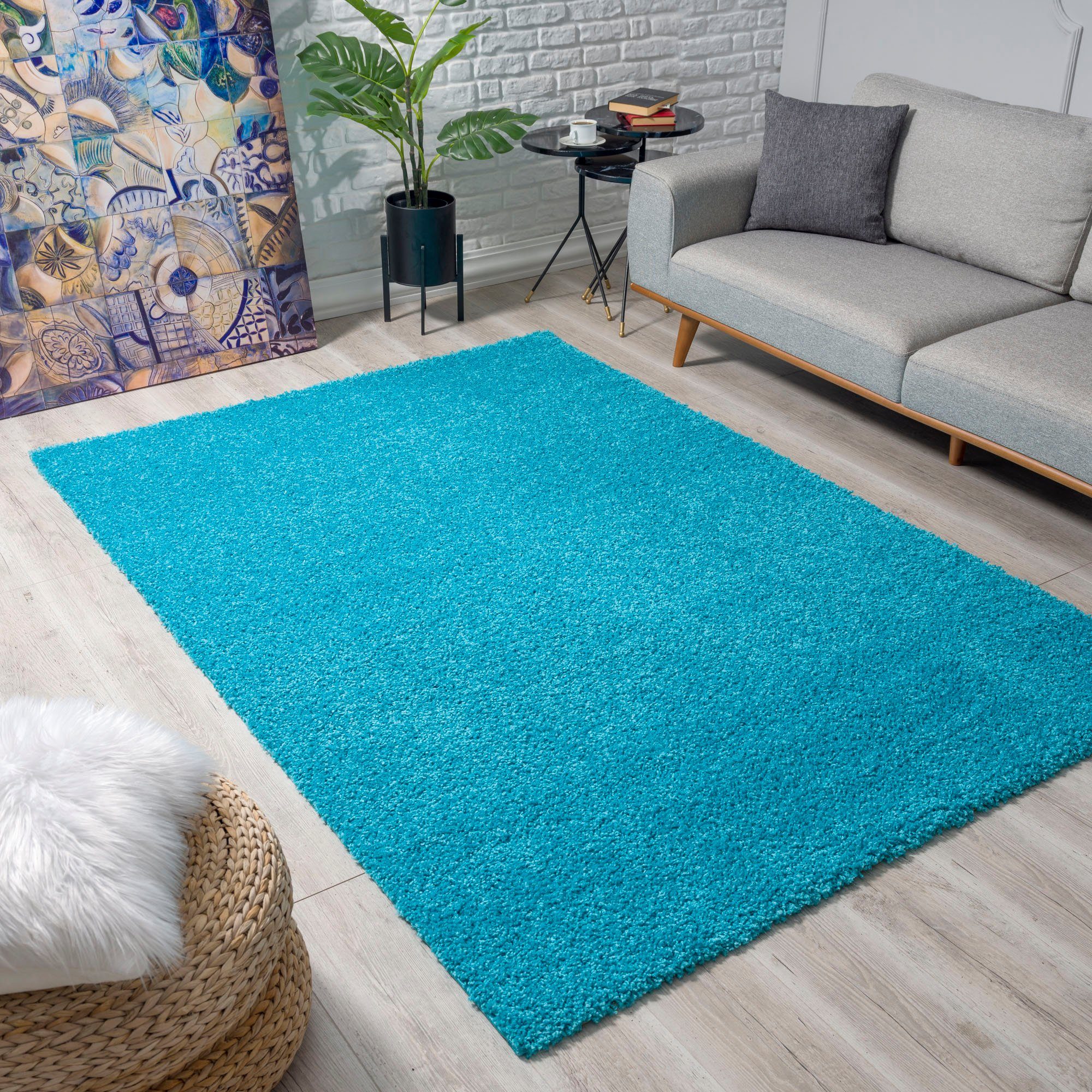 Sanat Hochflor-Teppich LOCA, auch als Läufer und in Rund, rechteckig, Höhe: 30 mm, Wohnzimmer, Langflor, Shaggy, Schlafzimmer