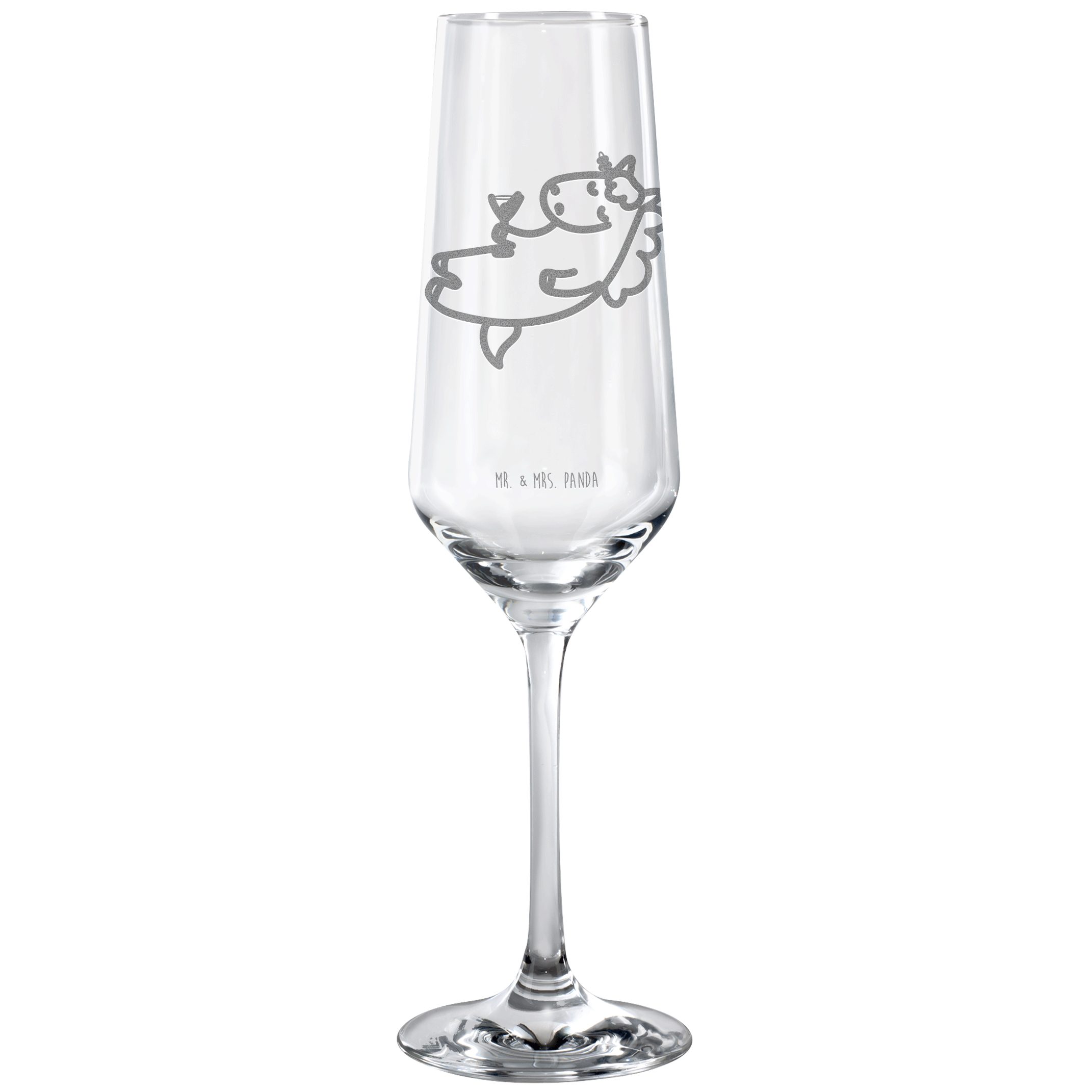 Mr. & Mrs. Panda Sektglas Einhorn Cocktail - Transparent - Geschenk, Party, Unicorn, lustig, Fe, Premium Glas, Stilvolle Gravur