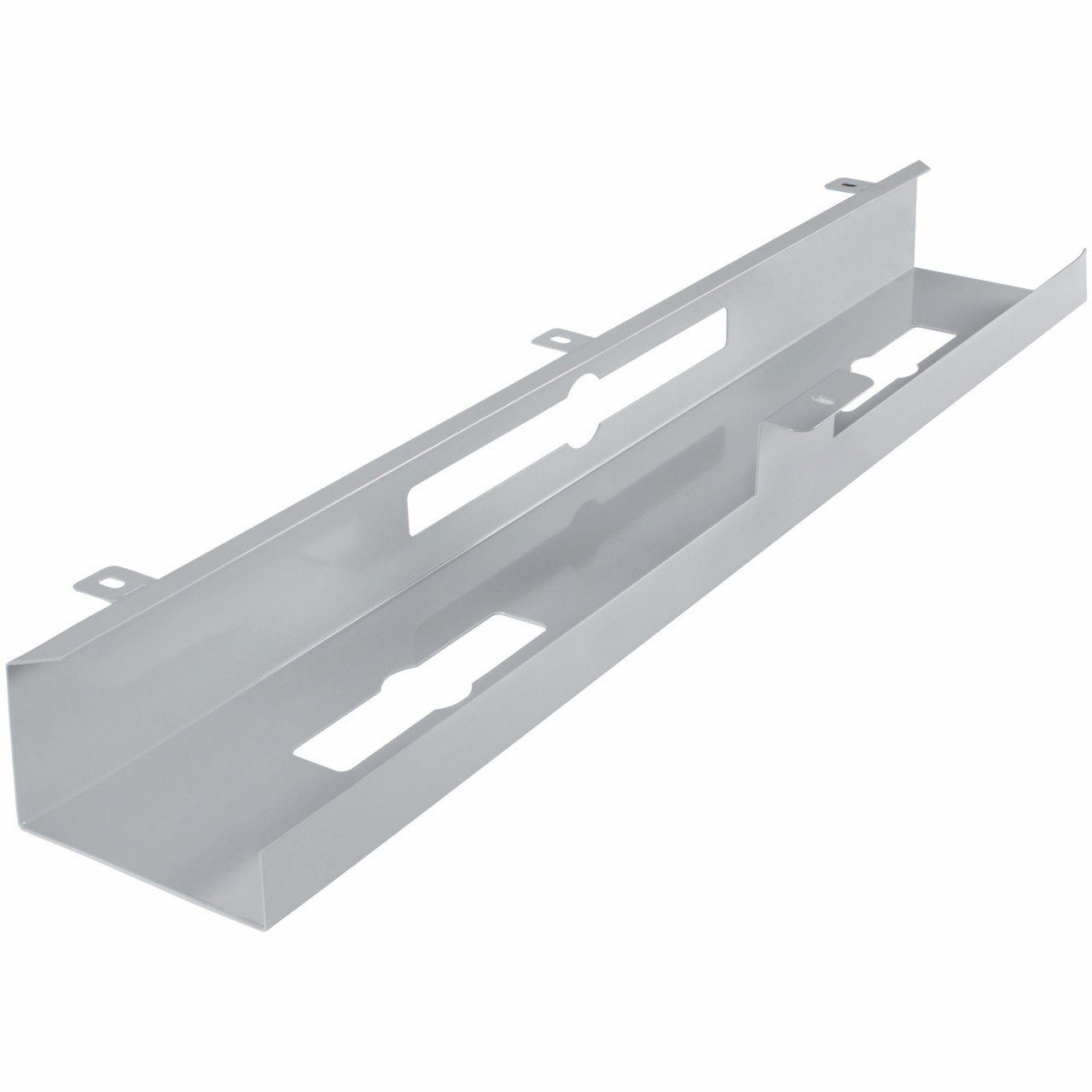 furnicato Schreibtisch Kabelkanal 80x7x13 cm Untertisch Kabelführung silber | Schreibtische