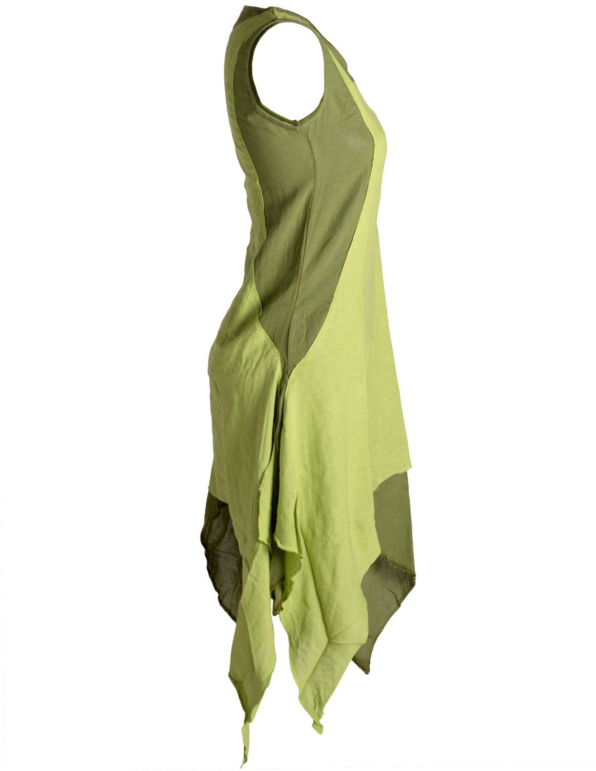 Vishes Sommerkleid Ärmelloses Lagenlook Kleid handgewebte Baumwolle Goa, Boho, Hippie Style