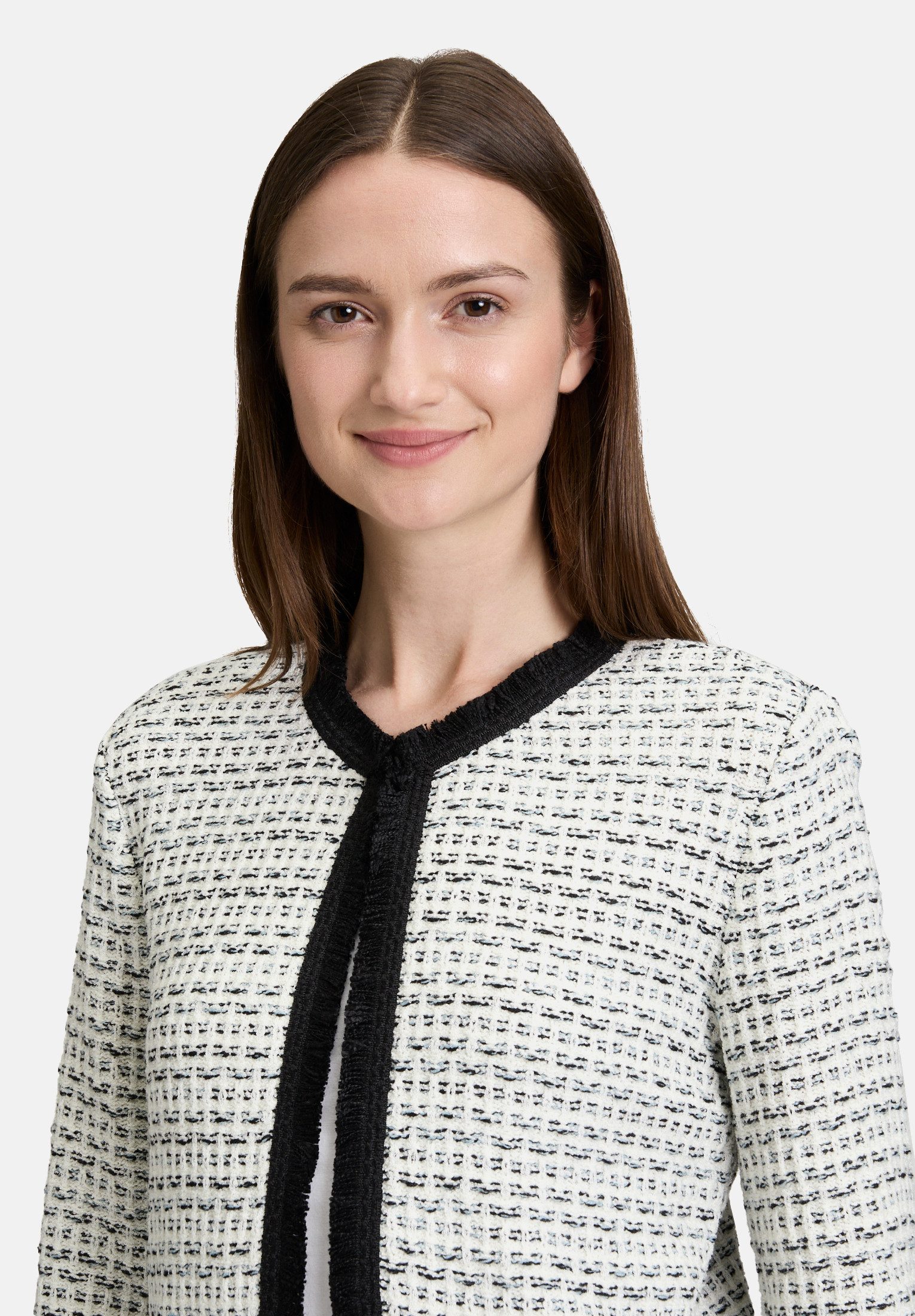 Betty&Co Strickjacke Damen mit Fransen (1-tlg)