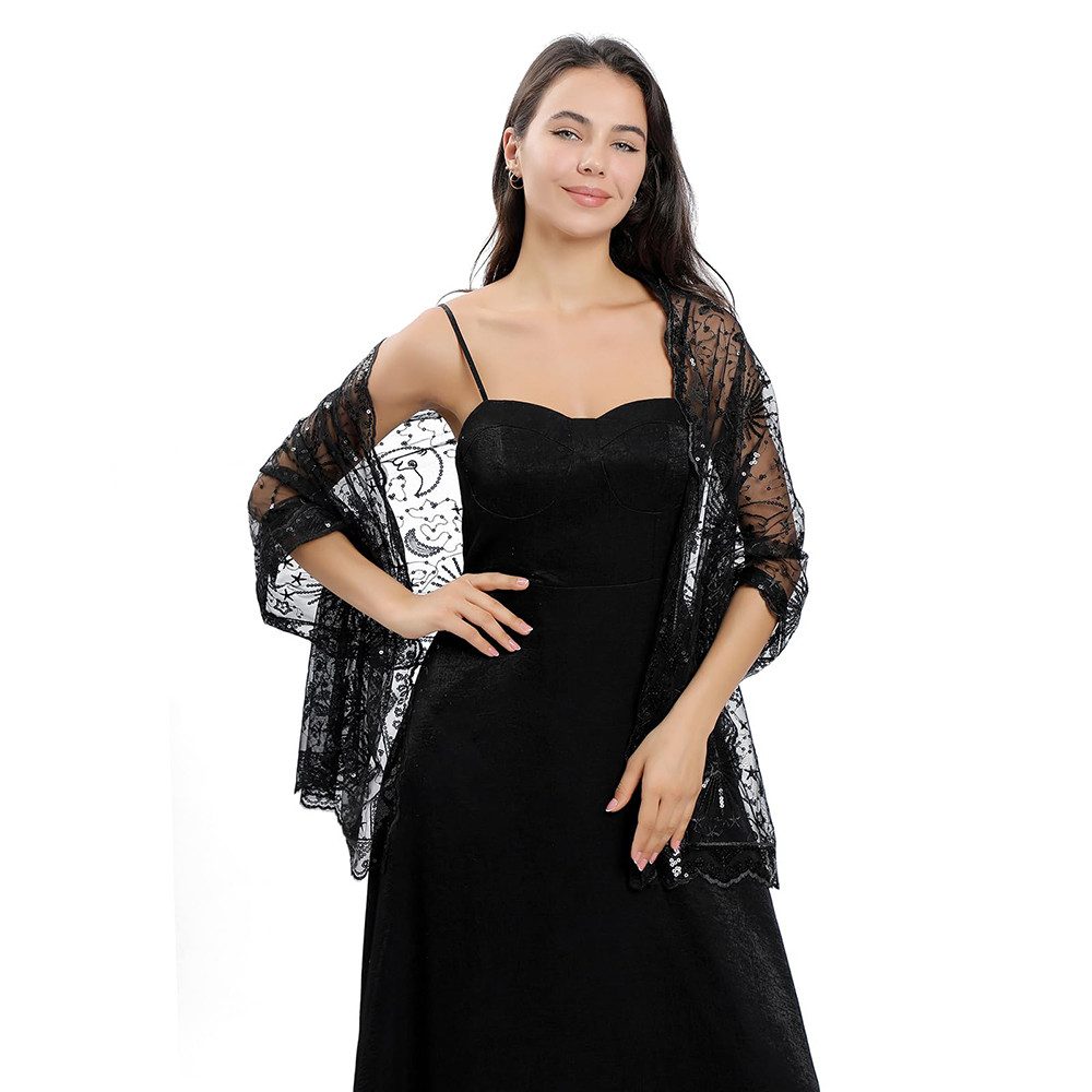 Zaewry Modeschal Damen Pailletten-Modeschal,Stola,Pailletten-Schals und -Stolen