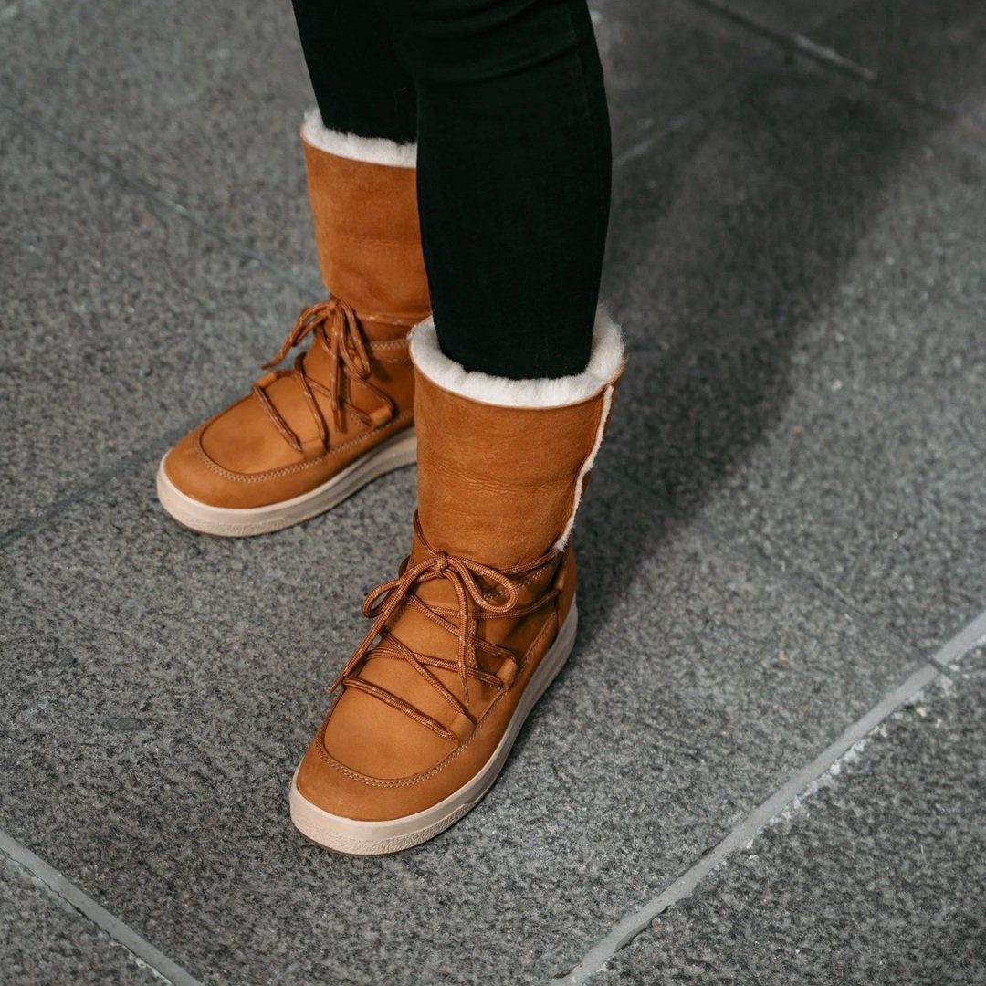 Pomar Lappi GTX (Nubukleder, Lammfell) hellbraun Damen Winterstiefel