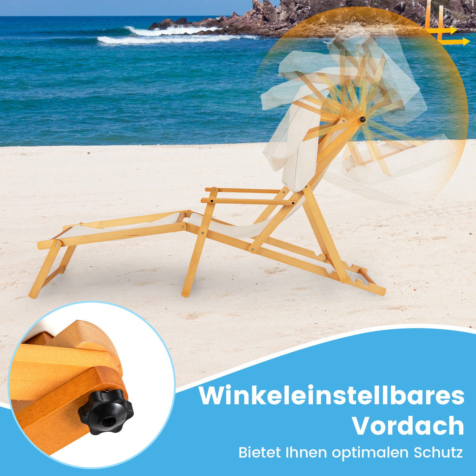 COSTWAY Gartenliege, 1 St., Sonnenliege mit günstig online kaufen
