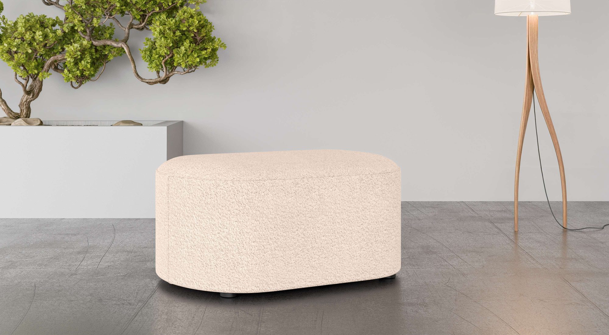 OTTO home Polsterhocker Polsterhocker Tvinne, mit Wellenunterfederung, passend zum Ecksofa, auch in Bouclé, B/T/H: 90/50/44 cm