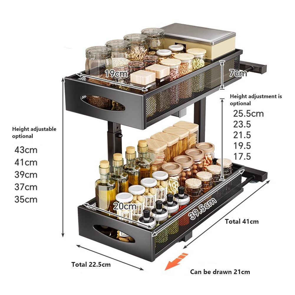 GarveeMore Gewürzregal 2 Etagen Küche Schrank Organizer,Metall Unter Waschb günstig online kaufen
